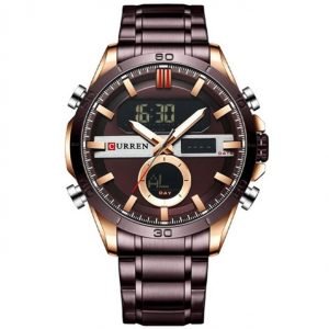 Curren Military Mens Analog Digital Watch Stainless Steel LED Waterproof