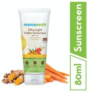 Mamaearth ultra light indian sunscreen SPF50 PA+++