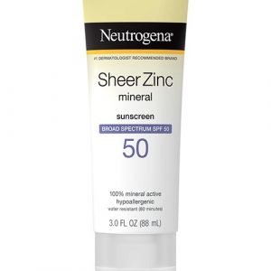 NEUTROGENA SHEER ZINC MINERAL FACE SUNSCREEN LOTION WITH BROAD SPECTRUM SPF 50 – 88ML