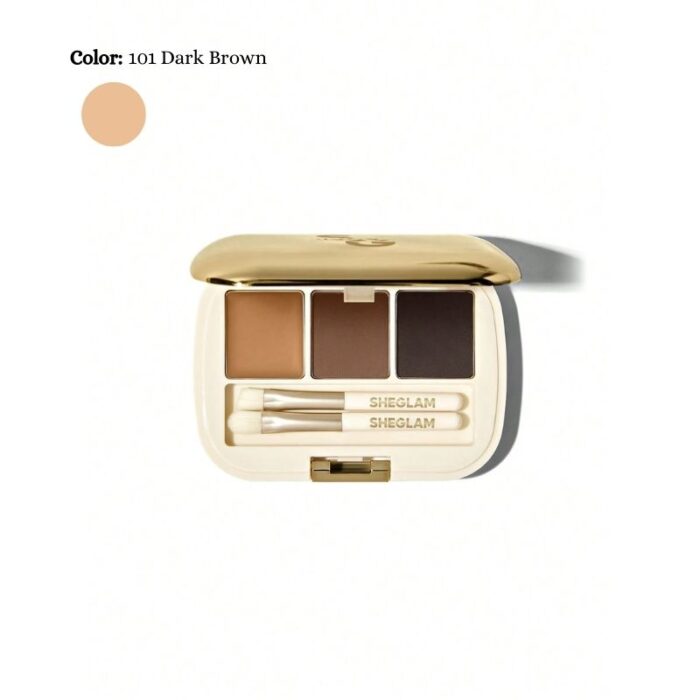 SheGlam:  Full-Filled Eyebrow Palette-101 Dark Brown - Image 1