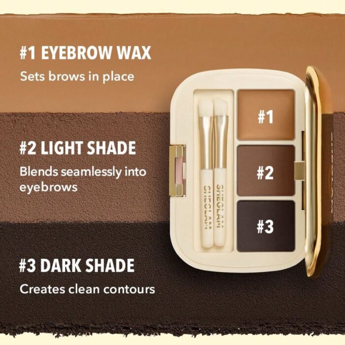 SheGlam:  Full-Filled Eyebrow Palette-101 Dark Brown - Image 3