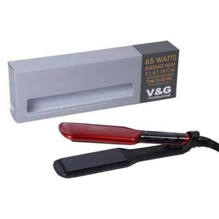 V&G V-65 Professional Hair Straightener - Black & Silver
