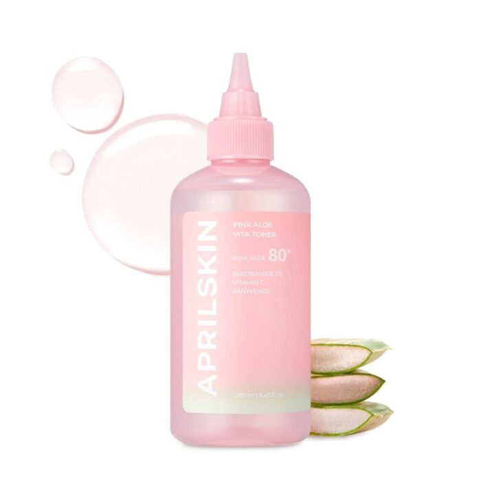 April Skin PINK ALOE VITA TONER 250ML - Image 1