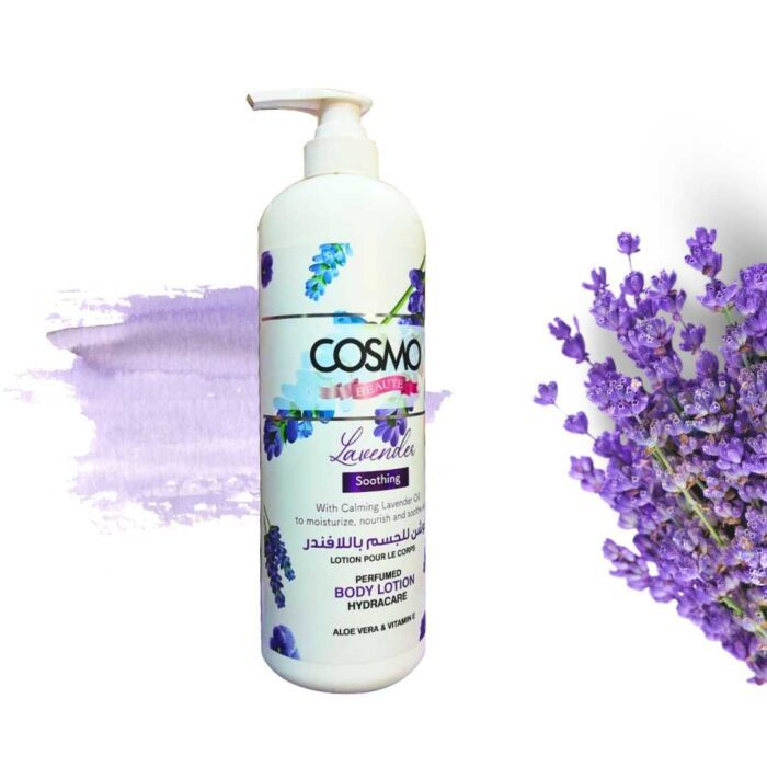 Cosmo Beaute Soothing Lavender Perfumed Body Lotion with Aloe Vera and Vitamin-E 1000ml - Image 1