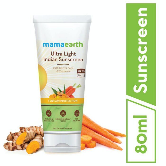 Mamaearth ultra light indian sunscreen SPF50 PA+++ 50ml - Image 1