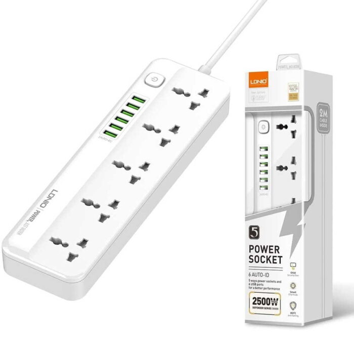 LDNIO SC5614 Power Strip 5 AC Outlets and 6 USB Ports - Image 2