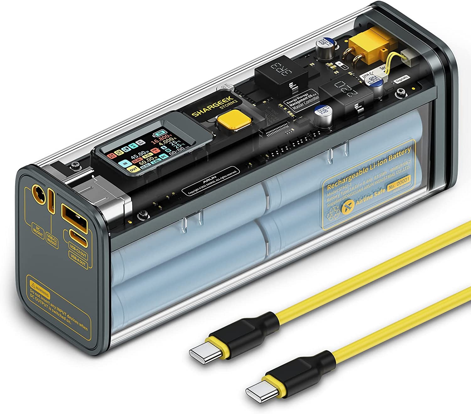 71LNQBA0WjL._AC_SL1500.jpg Shargeek Storm 2 100W 25600mAh Laptop Power Bank - Image 1