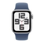 Apple Watch SE 2nd Gen GPS 40mm Silver Case with Denim Sport Band M/L - Image 2