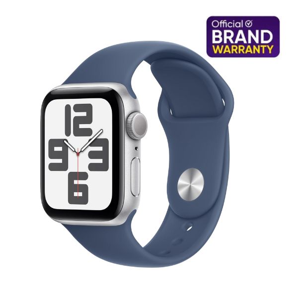 Apple-Watch-SE-2nd-Gen-GPS-40mm-Silver-Case-with-Denim-Sport-Band-ML.jpg Apple Watch SE 2nd Gen GPS 40mm Silver Case with Denim Sport Band M/L - Image 1