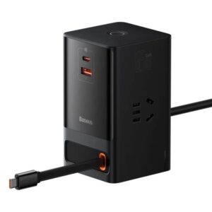 Baseus PowerCombo Digital Power Strip 3AC + USB + Type C+ Retractable-C 65W With 1.5m Power Cord