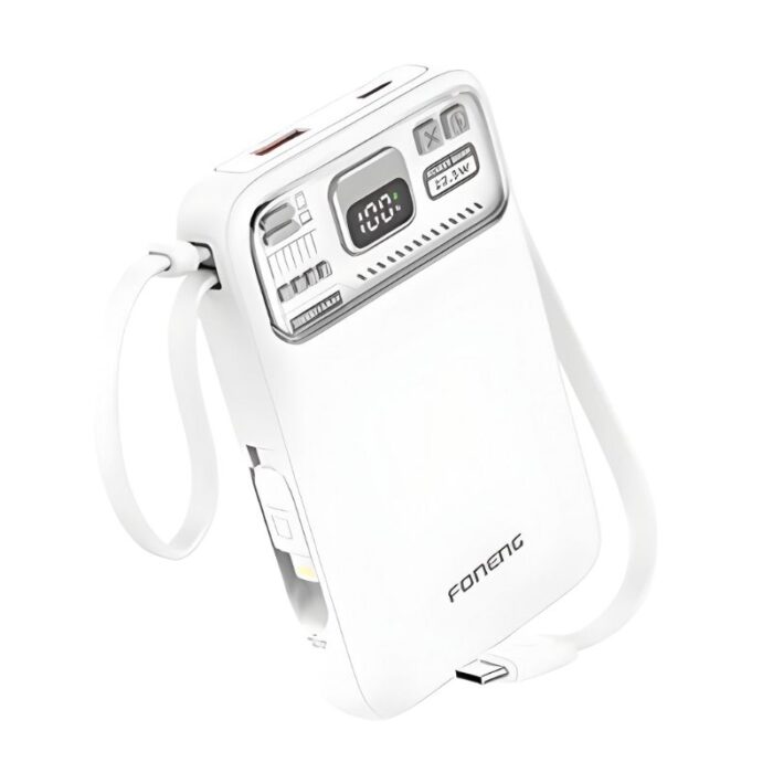 Foneng PX112 10000mAh MagSafe Power Bank with 2 Built-in Cables 22.5W - Image 2