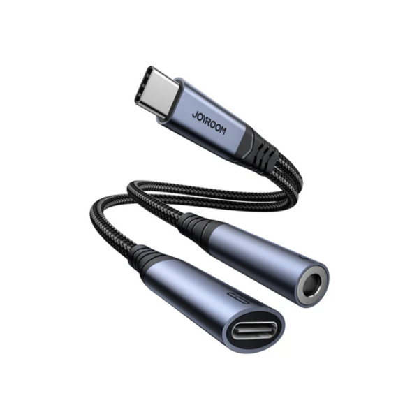 Joyroom-SY-C02-2-in-1-DAC-Adapter-Type-C-to-Type-C-3.5mm-Mini-Jack-1-600x600-1.png Joyroom SY-C02 2-in-1 DAC Adapter Type-C to Type-C & 3.5mm Mini Jack - Image 1