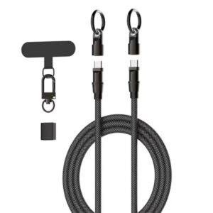 LDNIO LC22C 65W Fast Charging Nylon Lanyard Type-C Data Cable 1.2M
