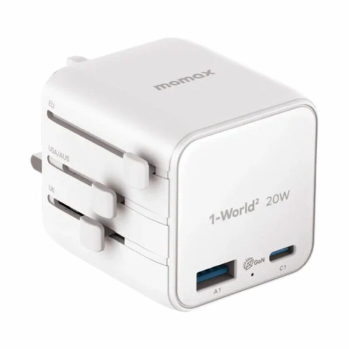 Momax UA29 1-World² 20W Universal 2-Port USB Travel Adapter - Image 2