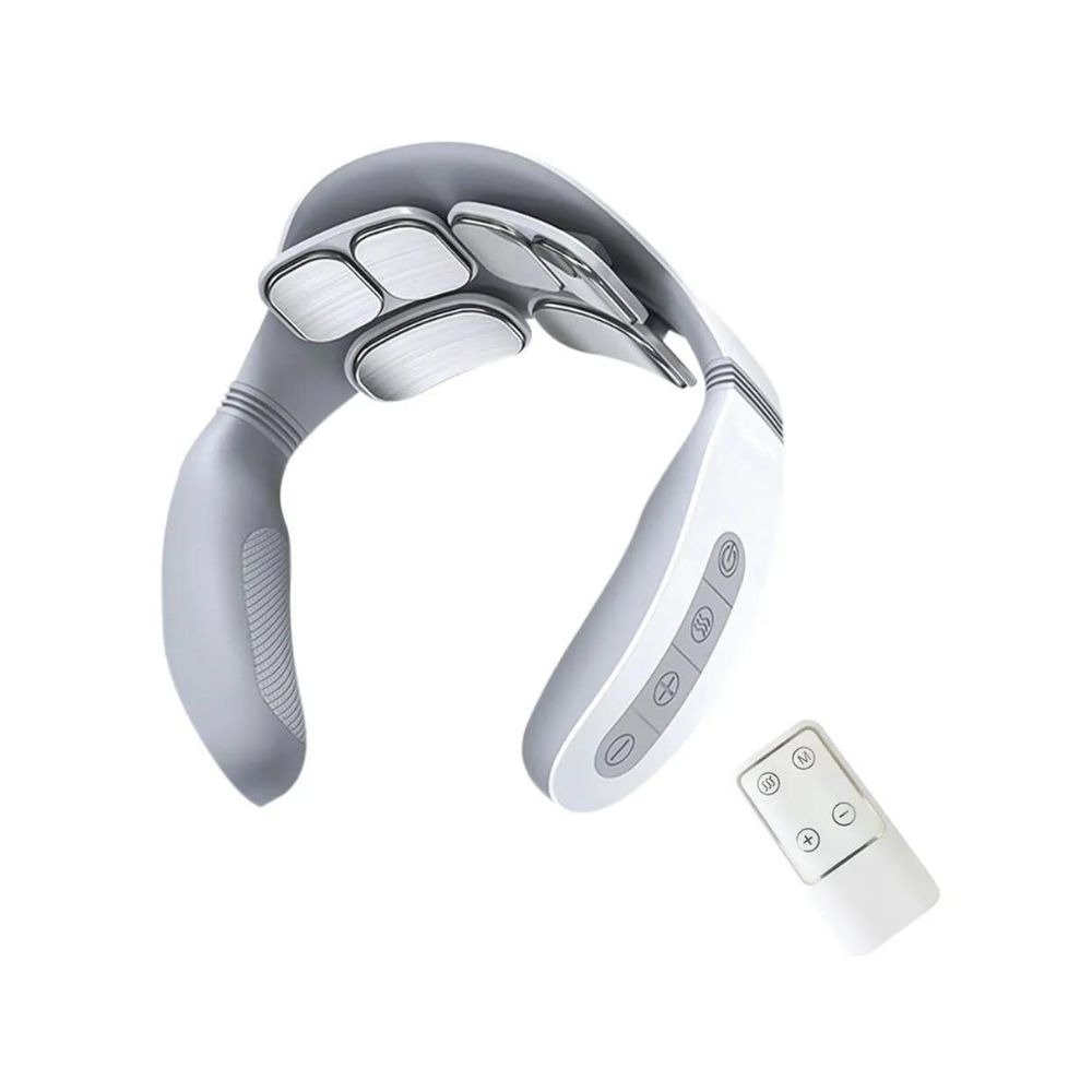 Neck-Massager-Pain-Relief-Heatin.jpg Neck Massager Pain Relief Heating Therapy 5 Massage Modes Voice Broadcast Remote Control - Image 1