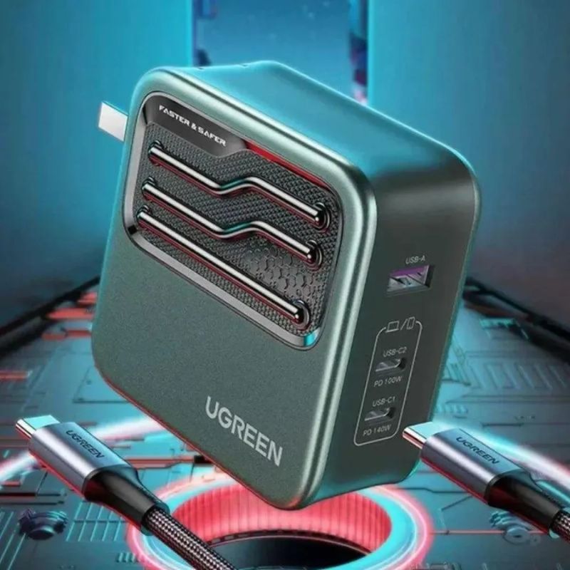 UGREEN-CD289-140W-GaN-2C1A-Fast-Charger-with-1.5M-Cable.jpg UGREEN CD289 140W GaN 2C1A Fast Charger with 1.5M Cable - Image 1