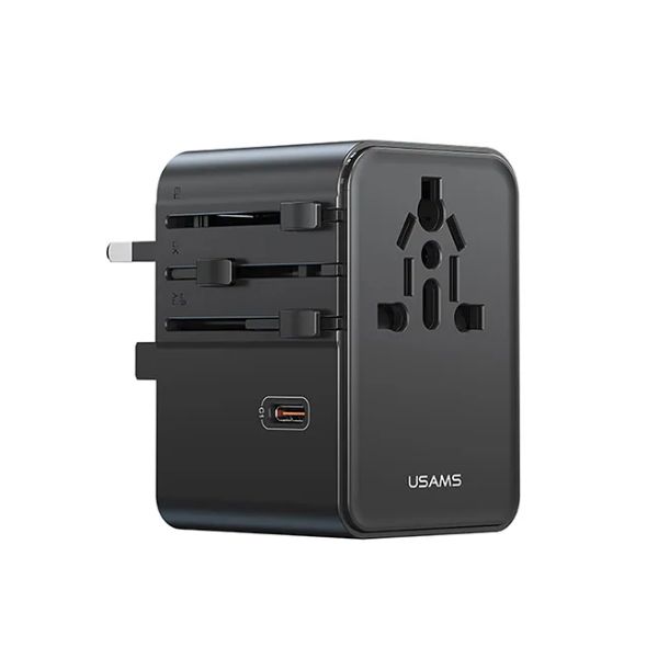 USAMS-CC310-70W-Three-Type-C-and-Dual-USB-A-Ports-Universal-Travel-Adapter-1.jpg USAMS CC309 25W Dual Type-C and USB-A Ports Universal Travel Charger - Image 1