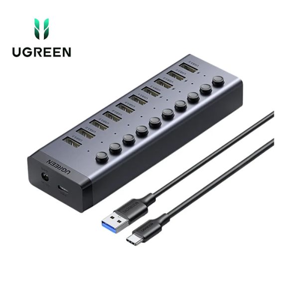 Ugreen-CM482-30779-USB-Male-to-10-USB-Female-Black-USB-HUB.jpg Ugreen CM482 (30779) USB Male to 10 USB Female Black USB HUB - Image 1